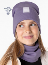 Комплект деми шапка снуд для девочки NIKASTYLE 12л12424 аметист