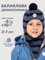 Балаклава для мальчика NIKASTYLE 10м10125 Джинс неви