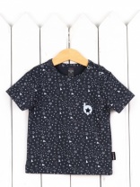 Футболка для мальчика Baby Boom Ф90/4-И Значки серые на графите я735