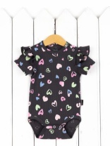 Боди для девочки Baby Boom Б144/3-И Сердечки на графите я729