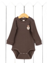 Боди детское Baby Boom Б143/2-Р Ажурная рибана Кофе я734 Боди детское Baby Boom Б143/2-Р Ажурная рибана Кофе я734