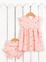 Комплект для девочки Baby Boom КД551/1-Р Ажур риб Цветочки на пудре