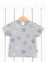 Футболка для мальчика Baby Boom Ф88/21-К Звёзды на светло-сером