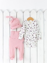 Комплект для девочки Baby Boom КН122/12-И Сиреневые цветочки + розовый