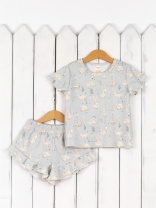 Пижама для девочки Baby Boom КС21/1-И Зайцы на сером