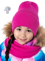 Комплект для девочки NIKASTYLE Шапка снуд 12з12023 фуксия