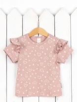 Футболка для девочки Baby Boom Ф151/3-И Молочные сердечки на пудре