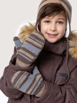 Варежки детские NIKASTYLE 14з17025 Кофе серо-голубой