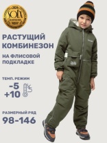 Комбинезон утеплённый для мальчика NIKASTYLE 8м2725 Хаки кешью