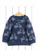 Джемпер для мальчика Baby Boom Д43/1-Ф Б105 Белые велосипеды на синем