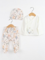 Комплект для девочки Baby Boom КН164/2-И Цветы и олени на молоке я737