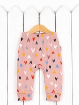 Брюки для девочки Baby Boom П47/66-И Сердечки на бежевом