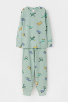 Пижама для мальчика Crockid К 1552 голубой прибой, дино спортсмены