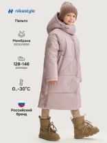 Пальто для девочки NIKASTYLE 6з9225 Пудра Орхидея