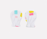 Рукавички для девочки Crockid К 8506 цветные квадратики на белом